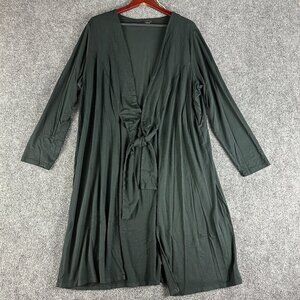 J Jill Sweater Womens 2X Wearever Collection Black Cardigan Long Sleeve Tie Belt